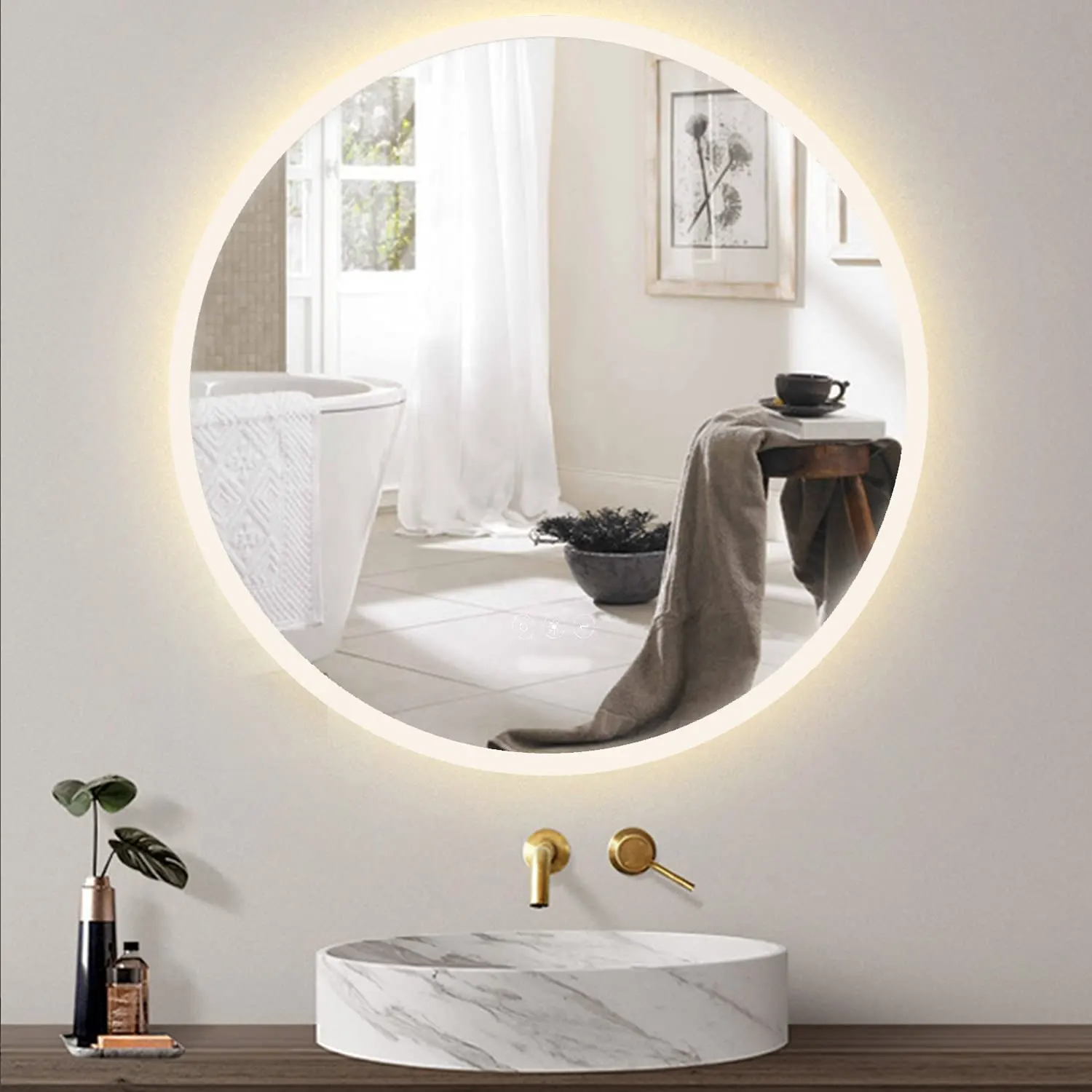 Decorative Bathroom LED Light Bathroom Mirror with Switch LED Mirror